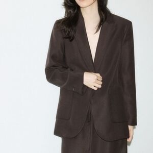 H&M Brown Fitted Blazer Sz XL NWT